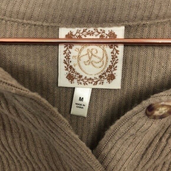 ASOS Truself Corduroy Rib Knit Crop Top 1/4 Button Like New M 22C - Picture 4 of 6